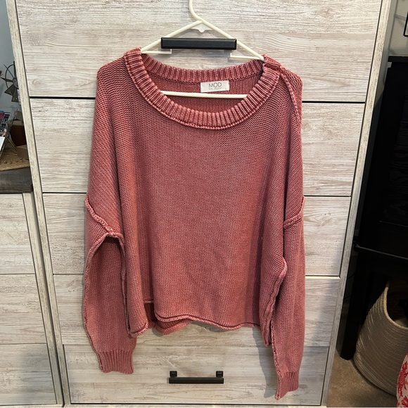 MOD Sweaters - MOD on trend Dusty Women's Knit Pink Sweater Size Large